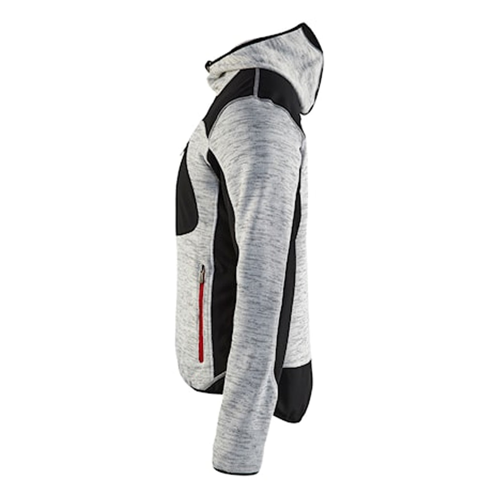 VESTE EN TRICOT AVEC CAPUCHE GRIS PALE/NOIR - MEDIUM