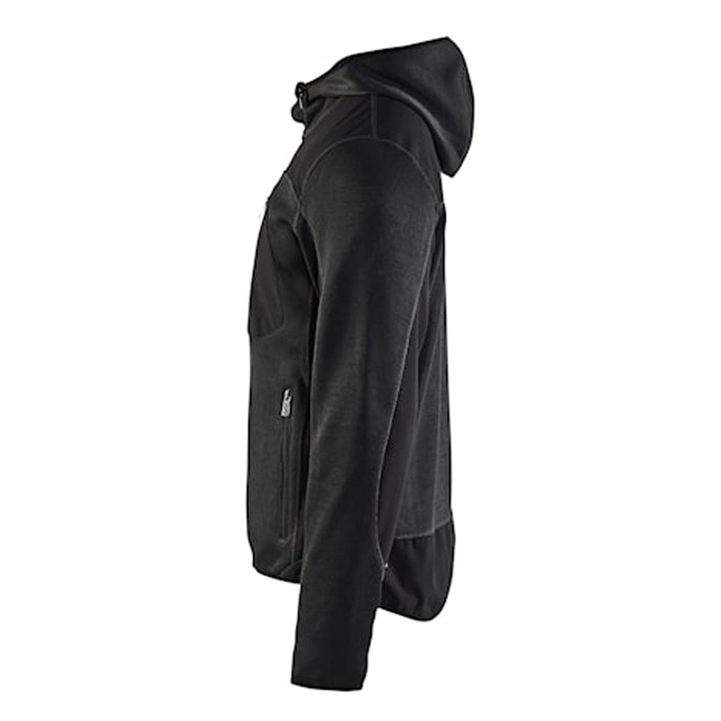 VESTE EN TRICOT AVEC CAPUCHE GRIS FONCÉ /NOIR - LARGE