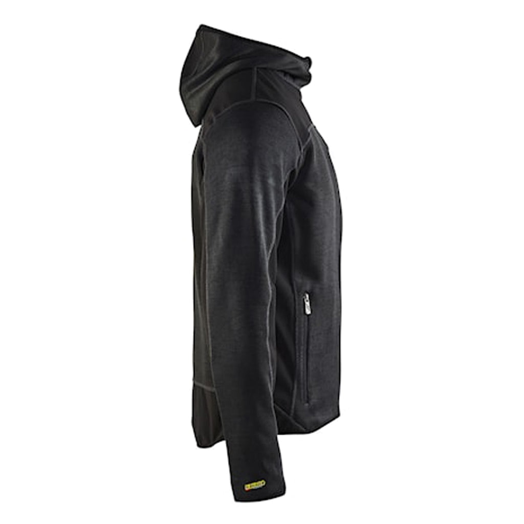 VESTE EN TRICOT AVEC CAPUCHE GRIS FONCÉ /NOIR - LARGE