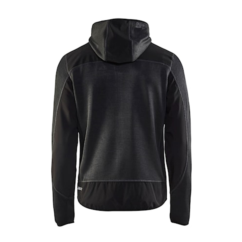 VESTE EN TRICOT AVEC CAPUCHE GRIS FONCÉ /NOIR - XL