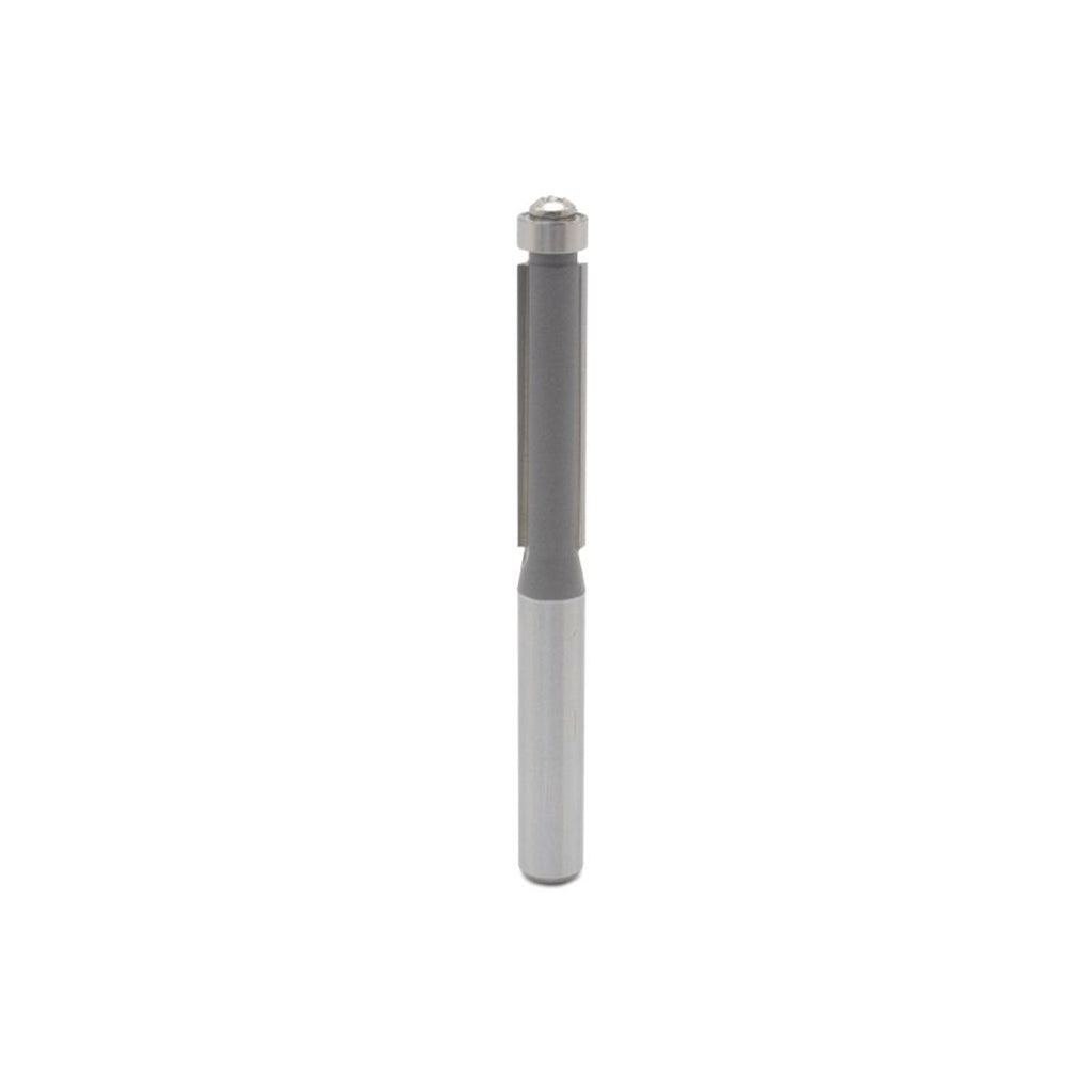 Mèche toupie 1/4'' de diamètre, pointe en carbure, embout affleurant avec roulement à billes, 2 cannelures, tige 1/4'', longueur 2-1/2''