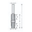 Mèche toupie 1/2'' de diamètre, embout de compression avec roulement à billes, 2 cannelures, tige 1/4'', longueur 2-9/16''
