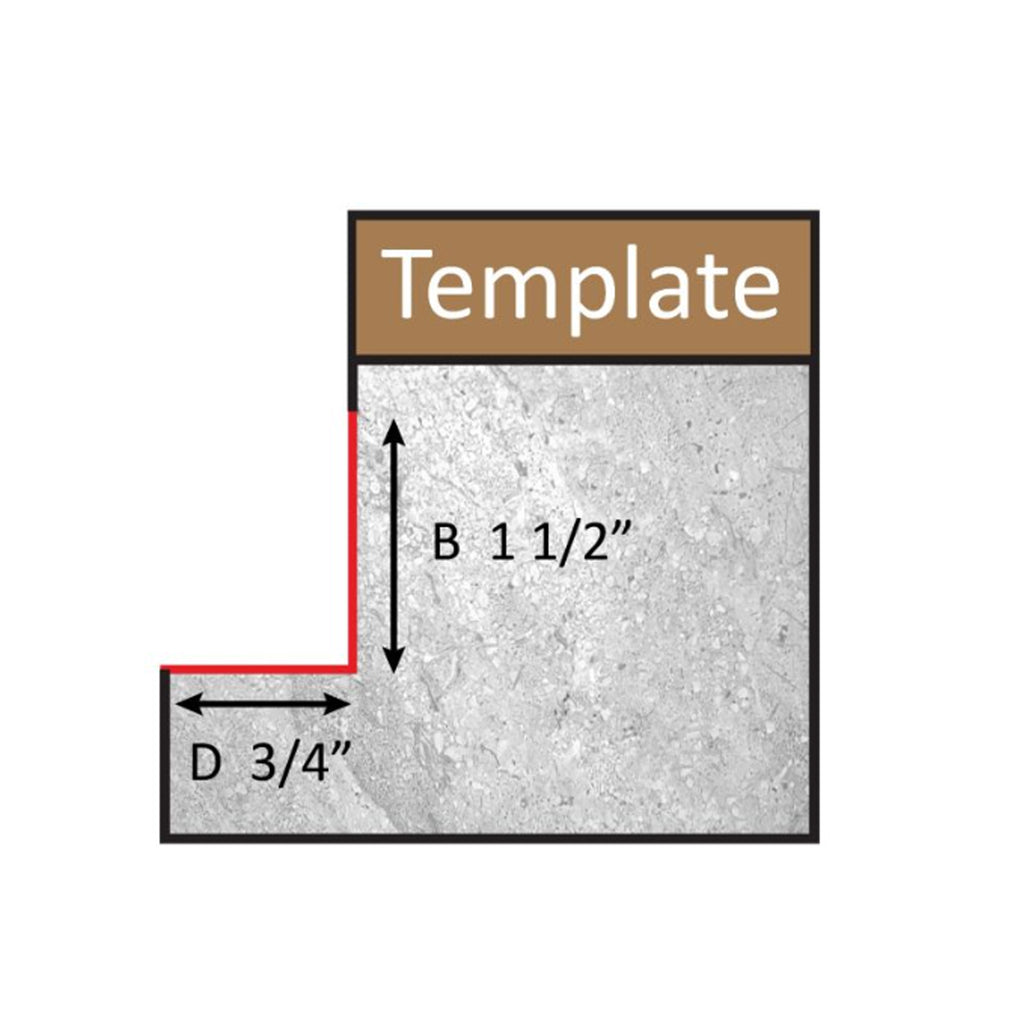 Mèche toupie 3/4'' de diamètre, embout droit à cisaillement vers le bas avec roulement à billes, 2 cannelures, longueur de coupe de 1-1/2'', tige de 1/2'', longueur de 3-1/2''