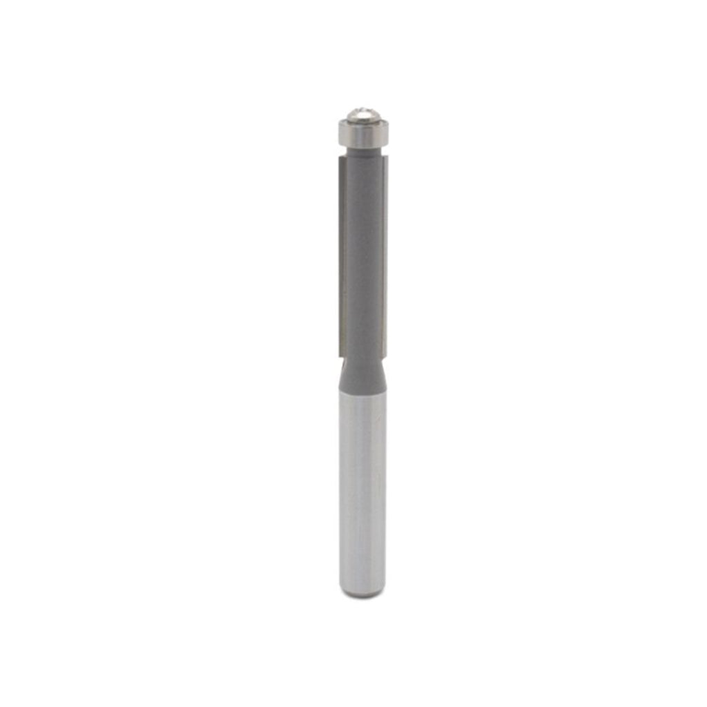 Mèche toupie 1/2'' de diamètre, pointe en carbure, embout affleurant avec roulement à billes, 3 cannelures, tige 1/2'', longueur 2 3/4''