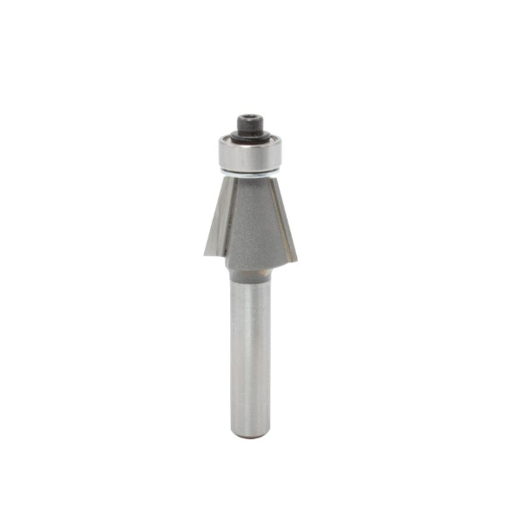 Mèche trim 5/8'' de diamètre, pointe en carbure, embouts biseautés avec roulement à billes, 2 cannelures, tige 1/4'', longueur 2''