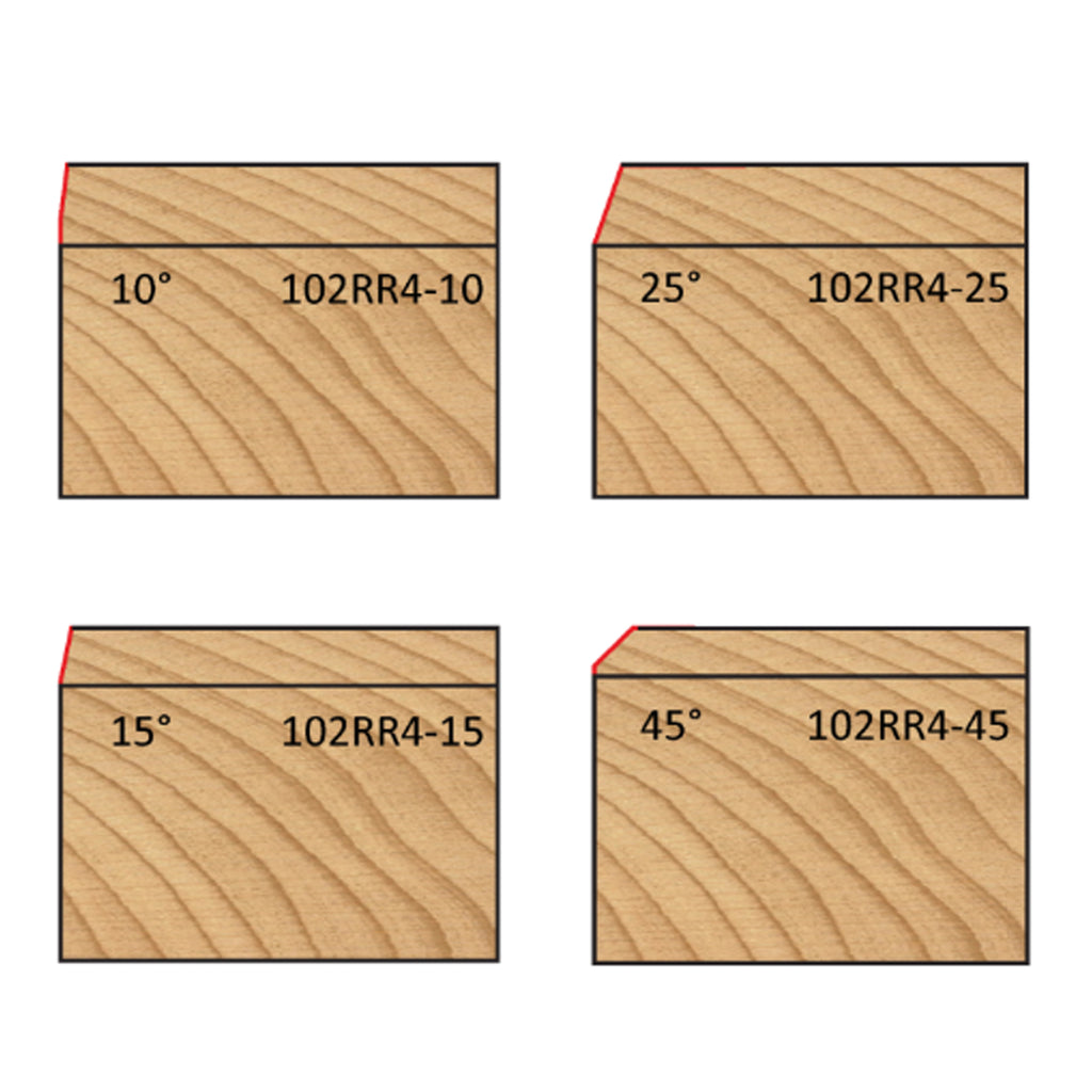 Mèche toupie 13/16'' de diamètre, pointe en carbure, embouts biseautés avec roulement à billes, 3 cannelures, tige 1/4'', longueur 1 7/8''