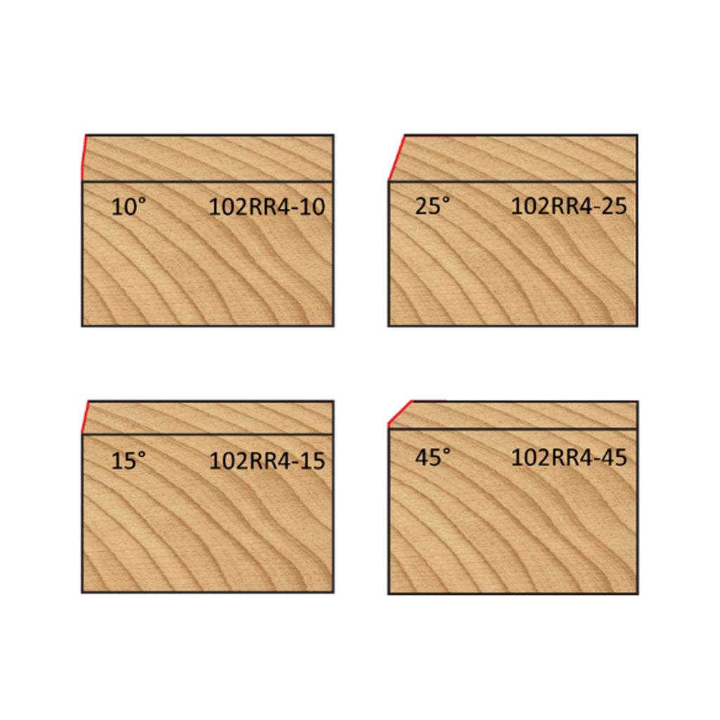 Mèche toupie 1-7/16'' de diamètre, pointe en carbure, embouts biseautés avec roulement à billes, 3 cannelures, tige 1/4'', longueur 1 7/8''