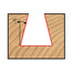 Mèche toupie 1/2'' de diamètre, pointe en carbure, embout à queue d'aronde, 2 cannelures, RH, tige 1/4'', longueur 1 3/4''