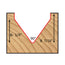 Mèche toupie 1/2'' de diamètre, pointe en carbure, embout à rainure en V, 90°, 2 cannelures, tige 1/2'', longueur 2 1/8''