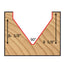 Mèche toupie 3/4'' de diamètre, pointe en carbure, embout à rainure en V, 90°, 2 cannelures, tige 1/2'', longueur 2 1/4''