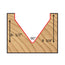 Mèche toupie 1'' de diamètre, pointe en carbure, embout à rainure en V, 90°, 2 cannelures, tige 1/2'', longueur 2 3/8''