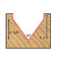 Mèche toupie 1-1/4'' de diamètre, pointe en carbure, embout à rainure en V, 90°, 2 cannelures, tige 1/2'', longueur 2 1/2''