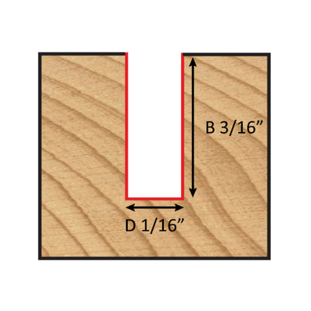 Mèche toupie 1/16'' de diamètre, pointe en carbure, embout droit, 2 cannelures, tige 1/4'', longueur 1 7/8''
