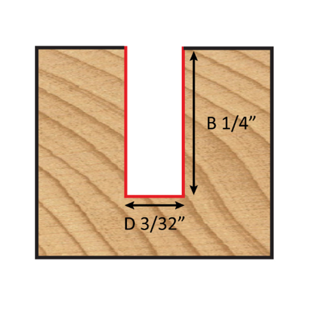 Mèche toupie 3/32'' de diamètre, pointe en carbure, embout droit, 2 cannelures, tige 1/4'', longueur 1 7/8''