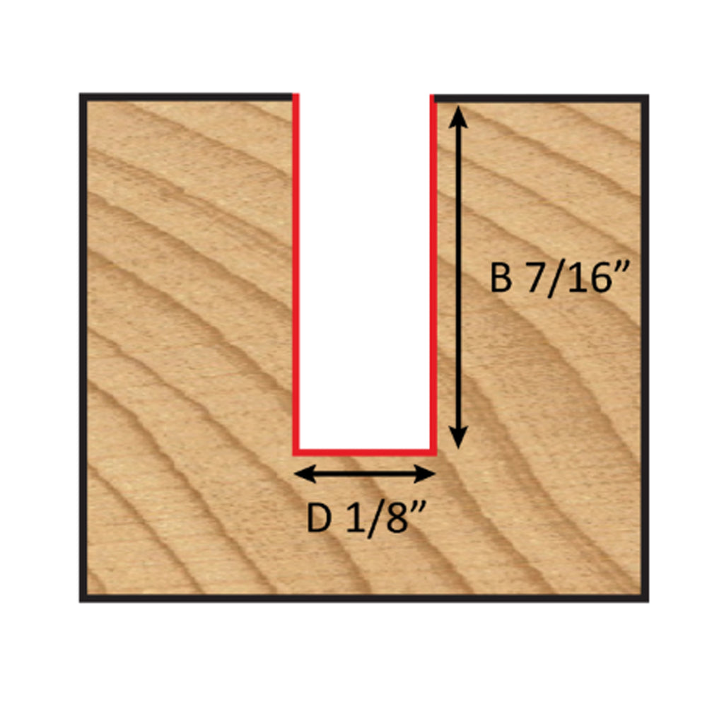 Mèche toupie 1/8'' de diamètre, pointe en carbure, embout droit, 2 cannelures, tige 1/4'', longueur 2''
