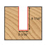 Mèche toupie 3/16'' de diamètre, pointe en carbure, embout droit, 2 cannelures, tige 1/4'', longueur 2''