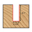 Mèche toupie 3/4'' de diamètre, pointe en carbure, embout droit, 2 cannelures, tige 1/2'', longueur 2 5/8''