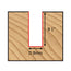 Mèche toupie 8 mm de diamètre, pointe en carbure, embout droit, 2 cannelures, tige 1/4'', longueur 2 1/4''