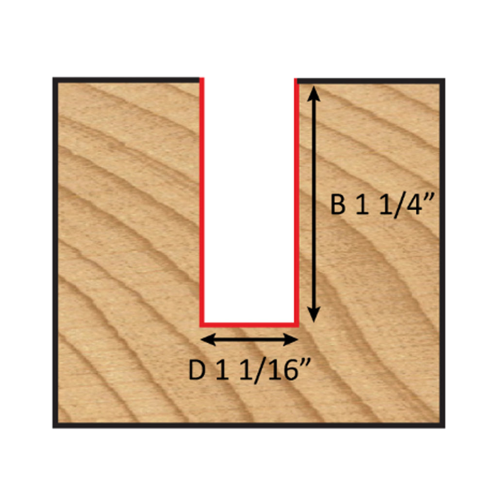 Mèche toupie 1/2'' de diamètre, pointe en carbure, embout droit, 2 cannelures, tige 1/2'', longueur 2 7/8''