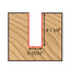 Mèche toupie 25/32'' de diamètre, pointe en carbure, embout droit, 2 cannelures, tige 1/2'', longueur 2 7/8''