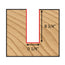 Mèche toupie 1/4'' de diamètre, pointe en carbure, embout droit, 2 cannelures, tige 1/2'', longueur 2 1/2''