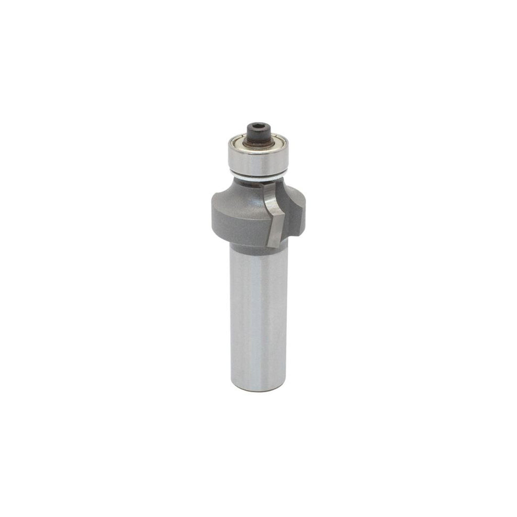Mèche toupie 7/8'' de diamètre, pointe en carbure, embout arrondi avec roulement à billes 1/2'', 2 cannelures, tige 1/2'', longueur 2 5/16''