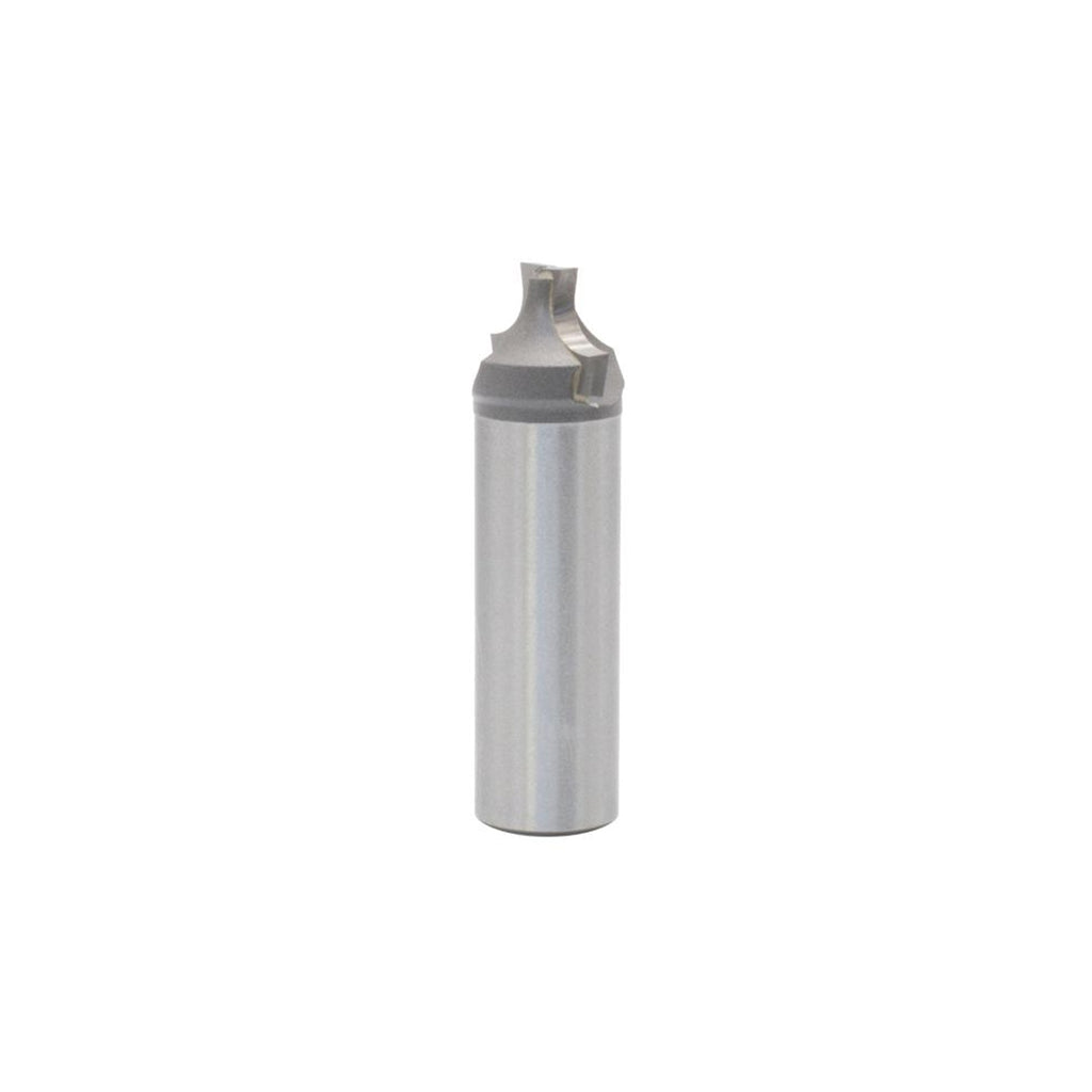 Mèche toupie 5/8'' de diamètre, pointe en carbure, embouts arrondis avec pointe d'alésage, 2 cannelures, tige de 1/2'', longueur de 1 1/2''