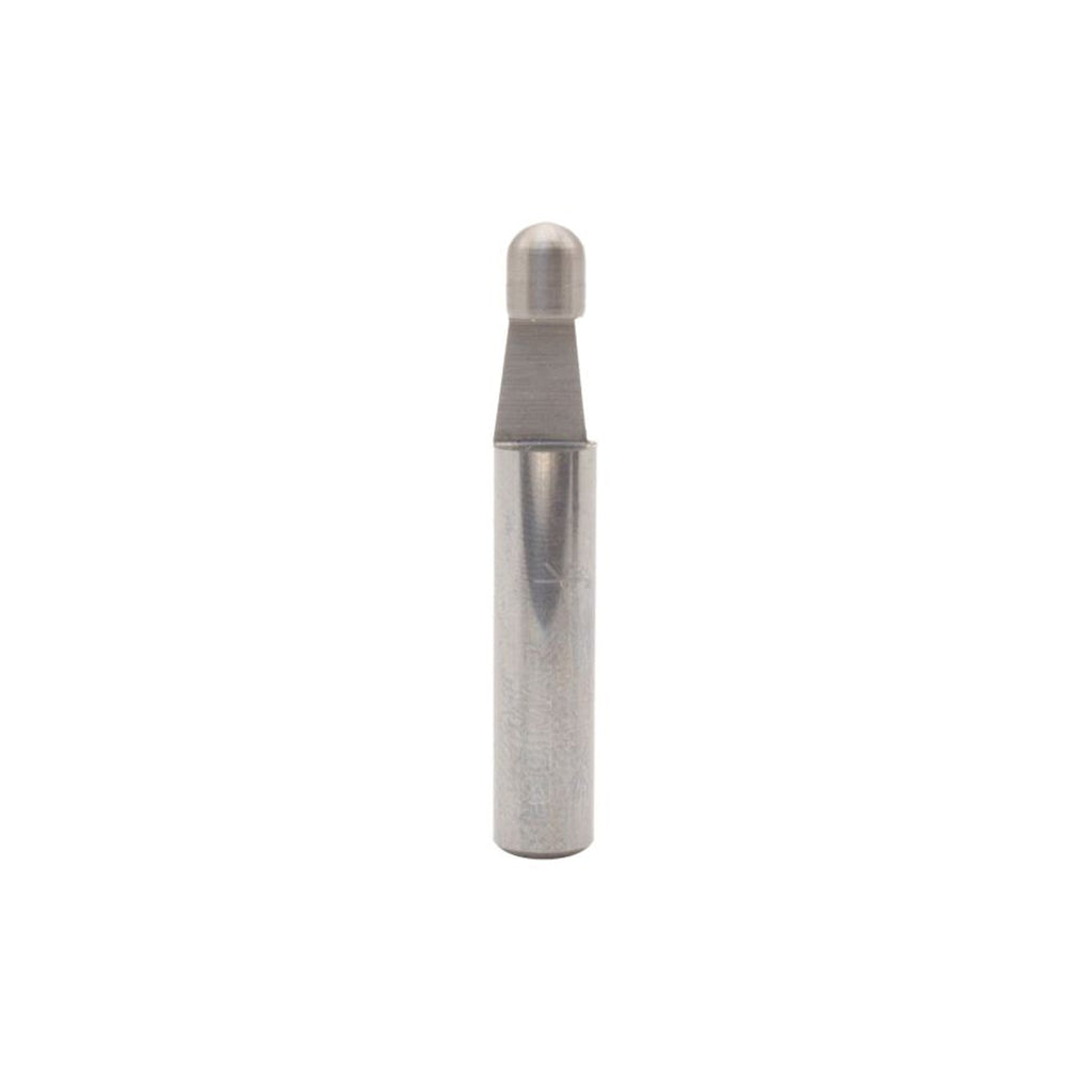 Mèche toupie 3/16'' de diamètre, carbure monobloc, mèche de coupe biseautée, 1 flûte, longueur de coupe 1/4'', tige 1/4'', longueur 1 1/2''