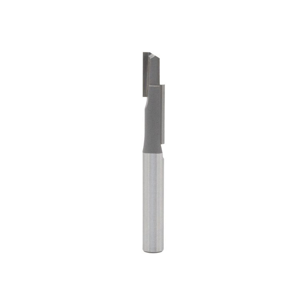 Mèche toupie 1/4'' de diamètre, embout droit à dents décalées, pointe en carbure, tige 1/4'', longueur 2 1/4''