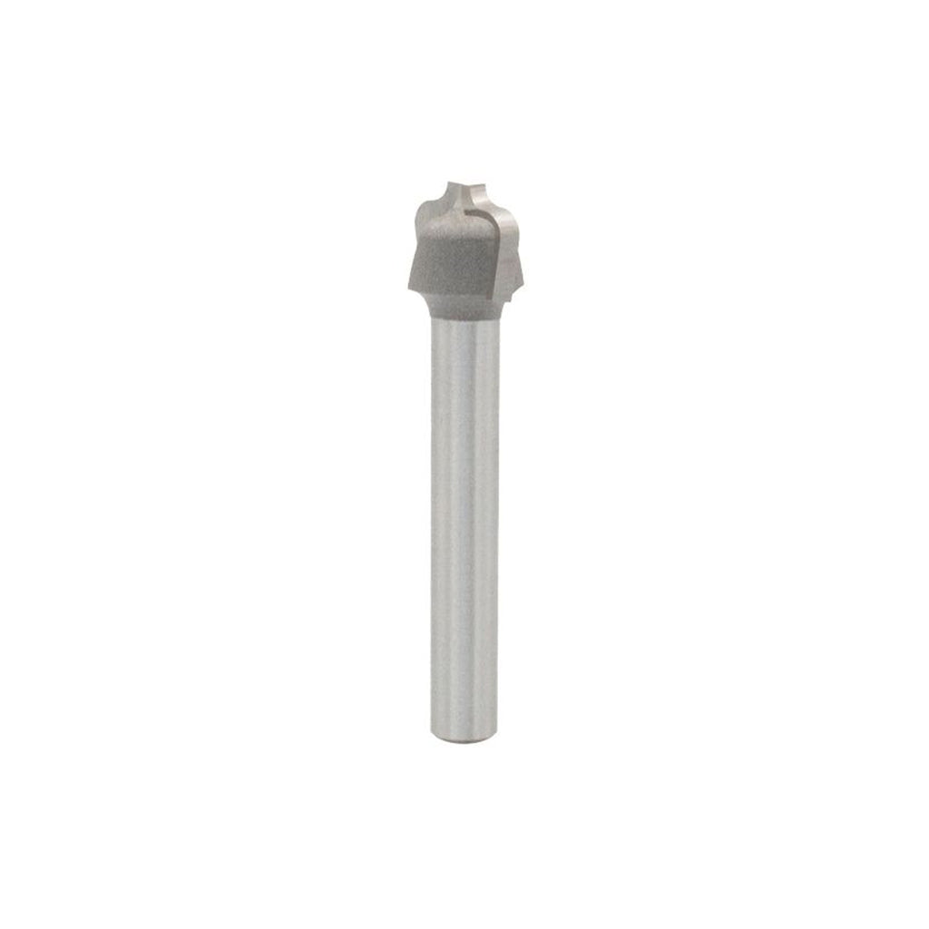 Mèche toupie 1/2'' de diamètre, pointe en carbure, embout plongeant Ogee, 2 cannelures, tige 1/4'', longueur 2''
