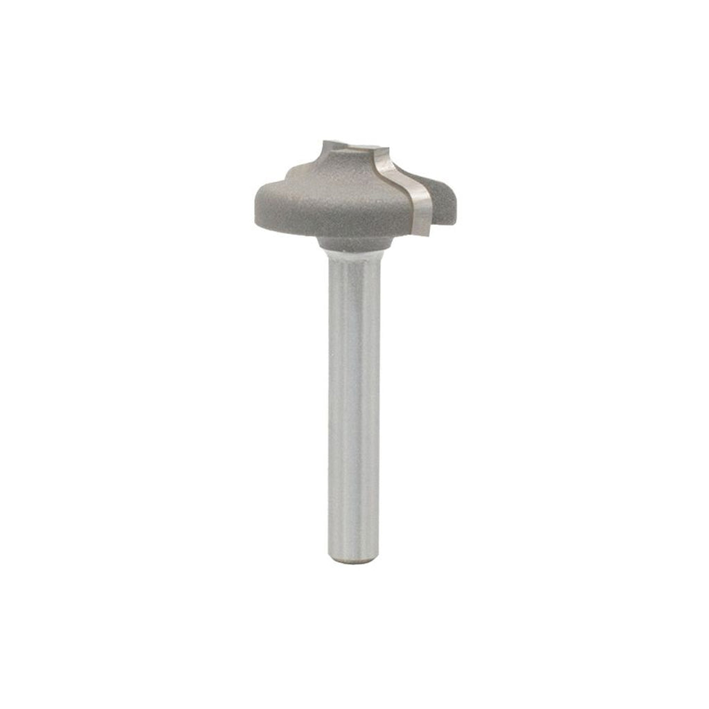 Mèche toupie 1'' de diamètre, pointe en carbure, embout plongeant plat Ogee, 2 cannelures, tige 1/4'', longueur 2''