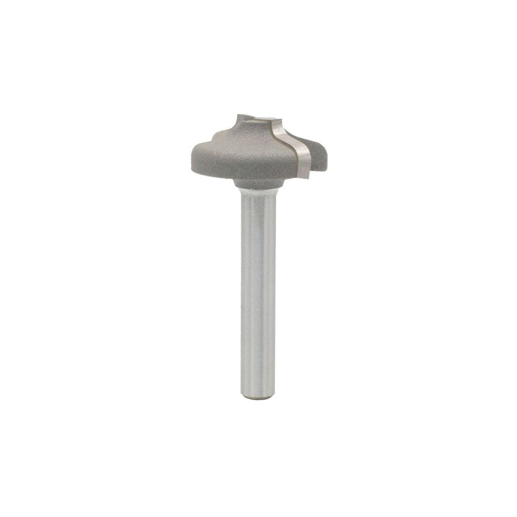 Mèche toupie 1 3/8'' de diamètre, pointe en carbure, embout plongeant plat en doucine, 2 cannelures, tige de 1/2'', longueur de 2 1/4''
