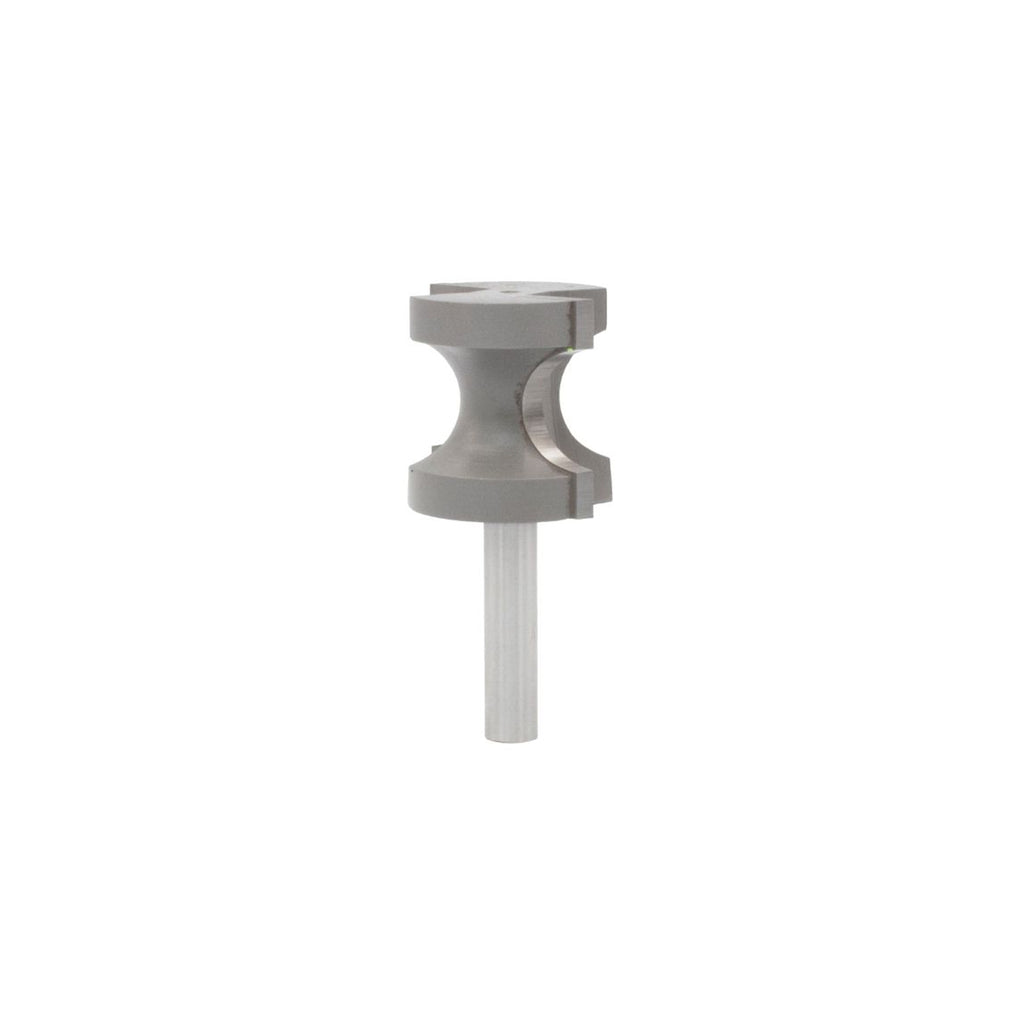 Mèche toupie 1 1/32'' de diamètre, pointe en carbure, embout demi-rond, 2 cannelures, tige de 1/4'', longueur de 2 1/8''
