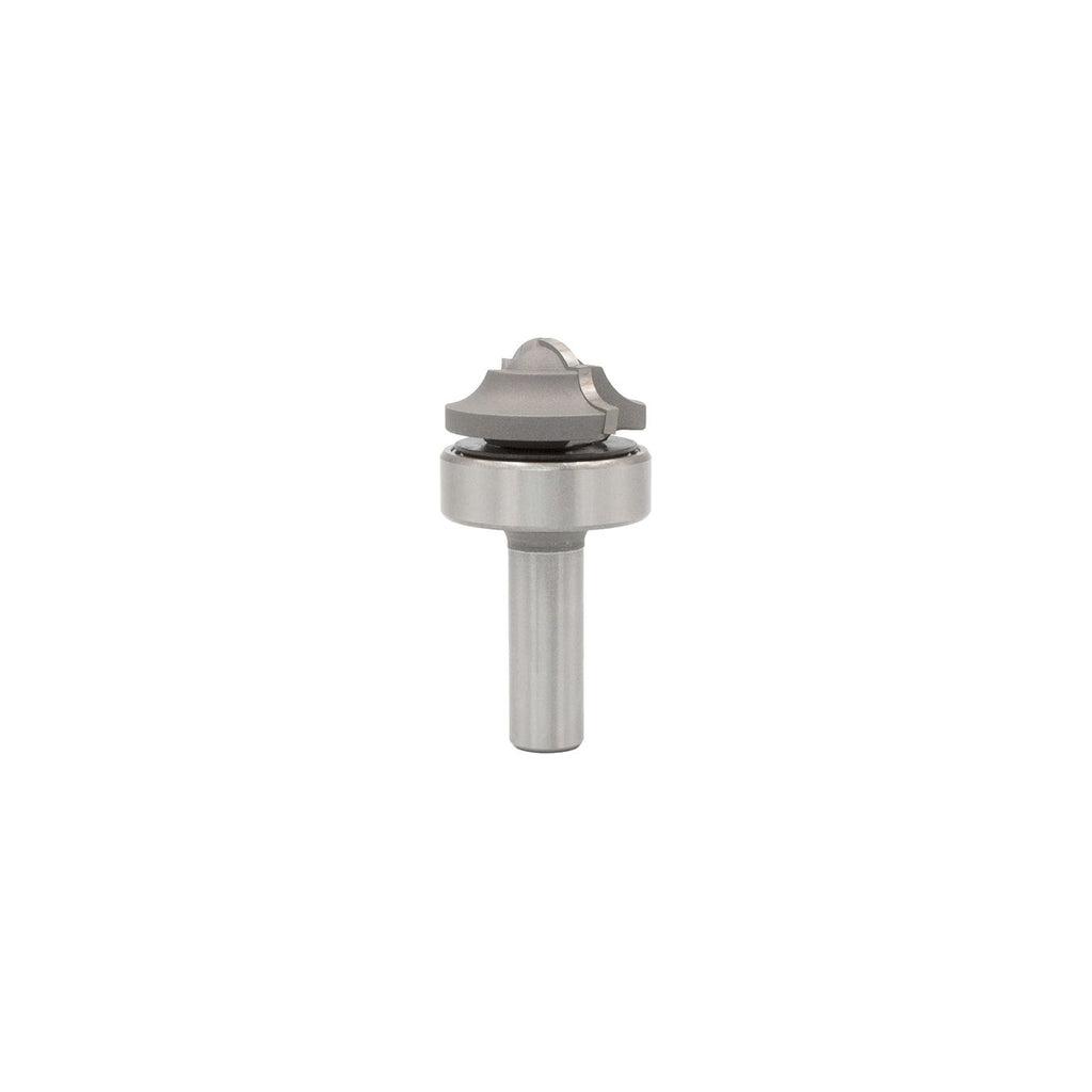 Mèche toupie 1 3/8'' de diamètre, pointe en carbure, fraise à rainurer à fond rond avec roulement à billes supérieur, 2 cannelures, tige de 1/2'', longueur de 2 5/8''