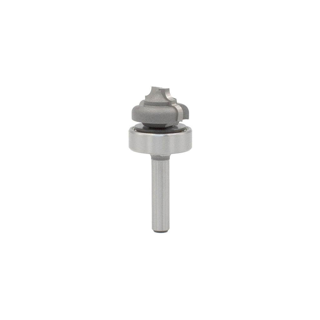 Mèche toupie 7/8'' de diamètre, pointe en carbure, fraise à rainurer à fond plat avec roulement à billes supérieur, 2 cannelures, tige de 1/4'', longueur de 2''