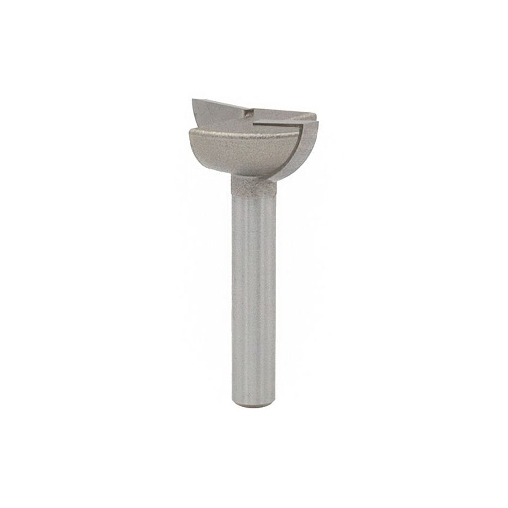 Mèche toupie 1'' de diamètre, pointe en carbure, embout à doigt, 2 cannelures, tige 1/4'', longueur 1 3/4''