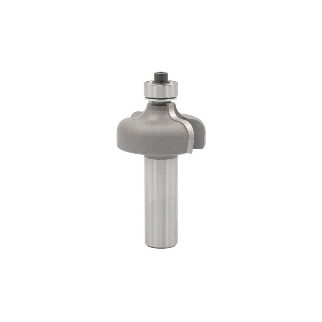 Mèche toupie 1-3/8'' de diamètre, pointe en carbure, embout de lambris avec roulement à billes, 2 cannelures, tige de 1/2'', longueur de 2-9/16''