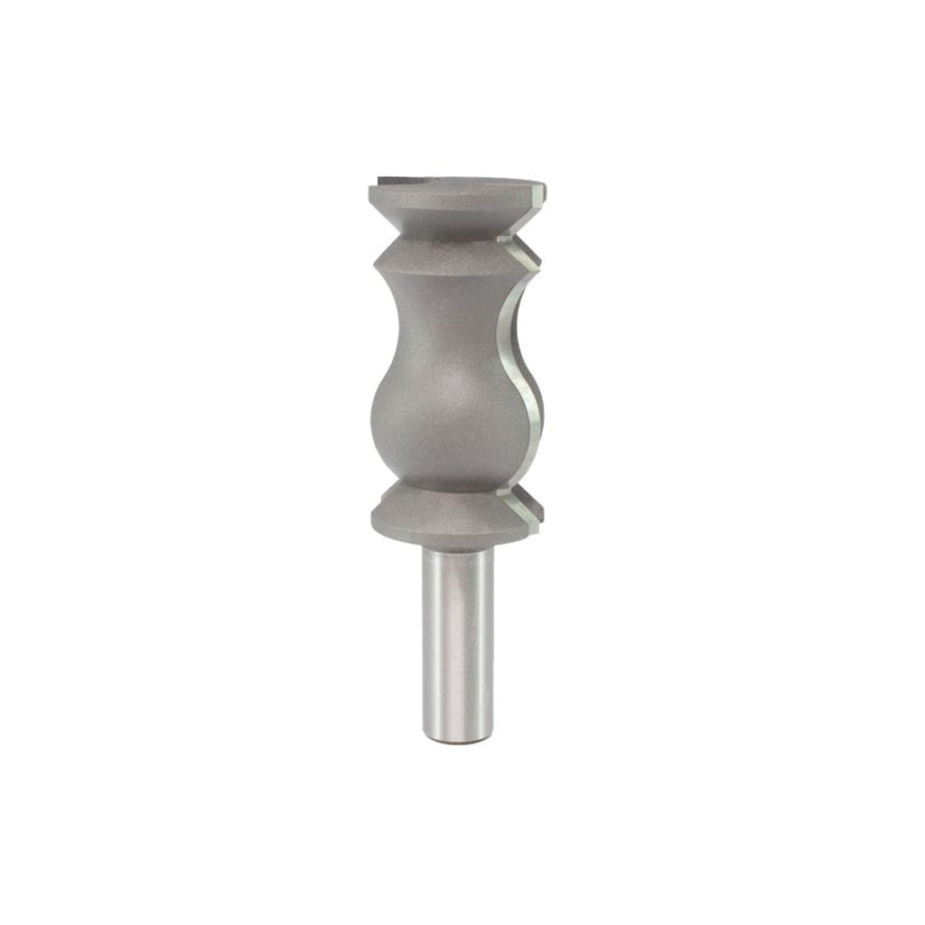 Mèche toupie 1-1/4'' de diamètre, pointe en carbure, mèche à moulure couronnée, 2 cannelures, tige 1/2'', longueur 3-3/4''