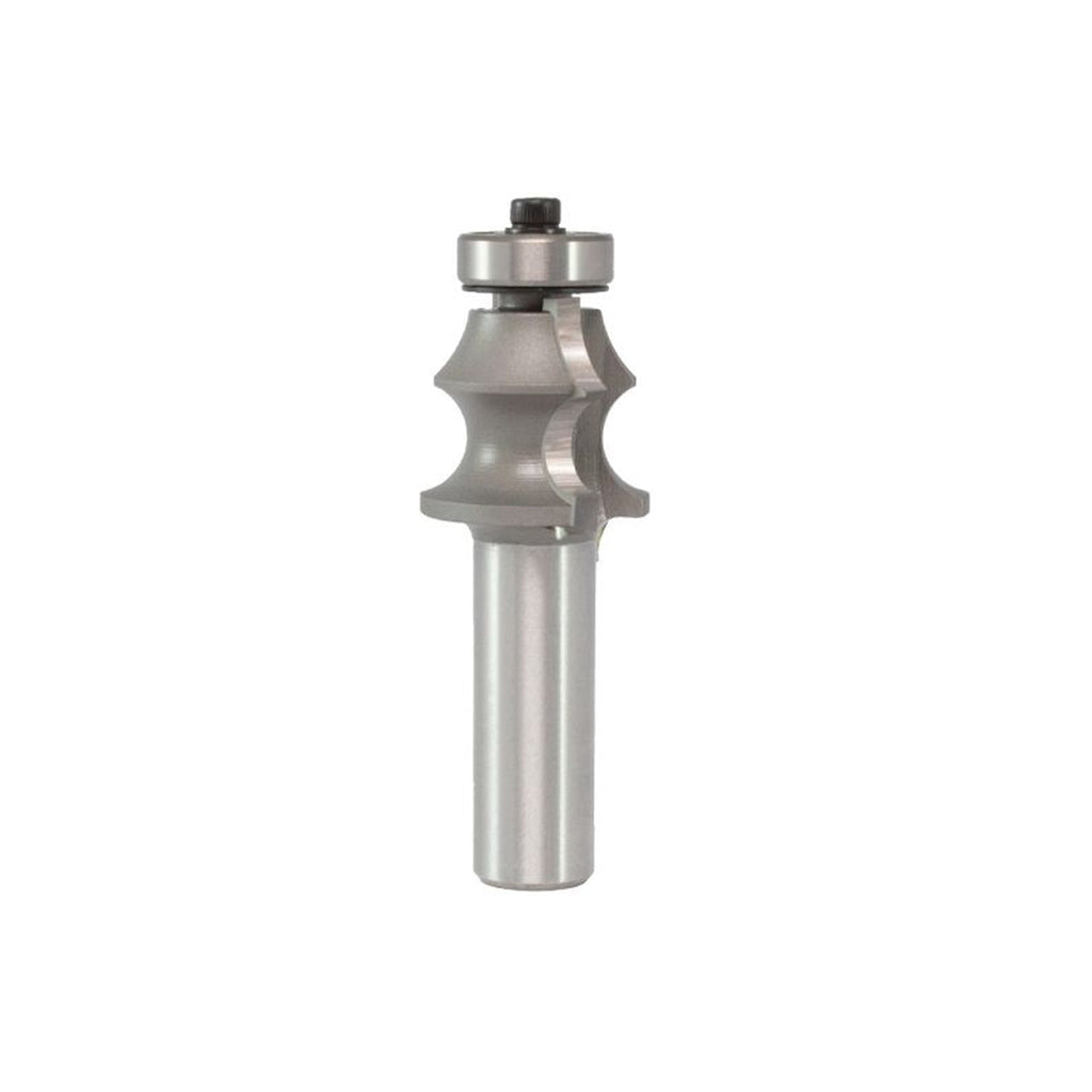 Mèche toupie 1'' de diamètre, pointe en carbure, mèche à perler les bords avec roulement à billes, 2 cannelures, tige de 1/2'', longueur de 2-3/4''