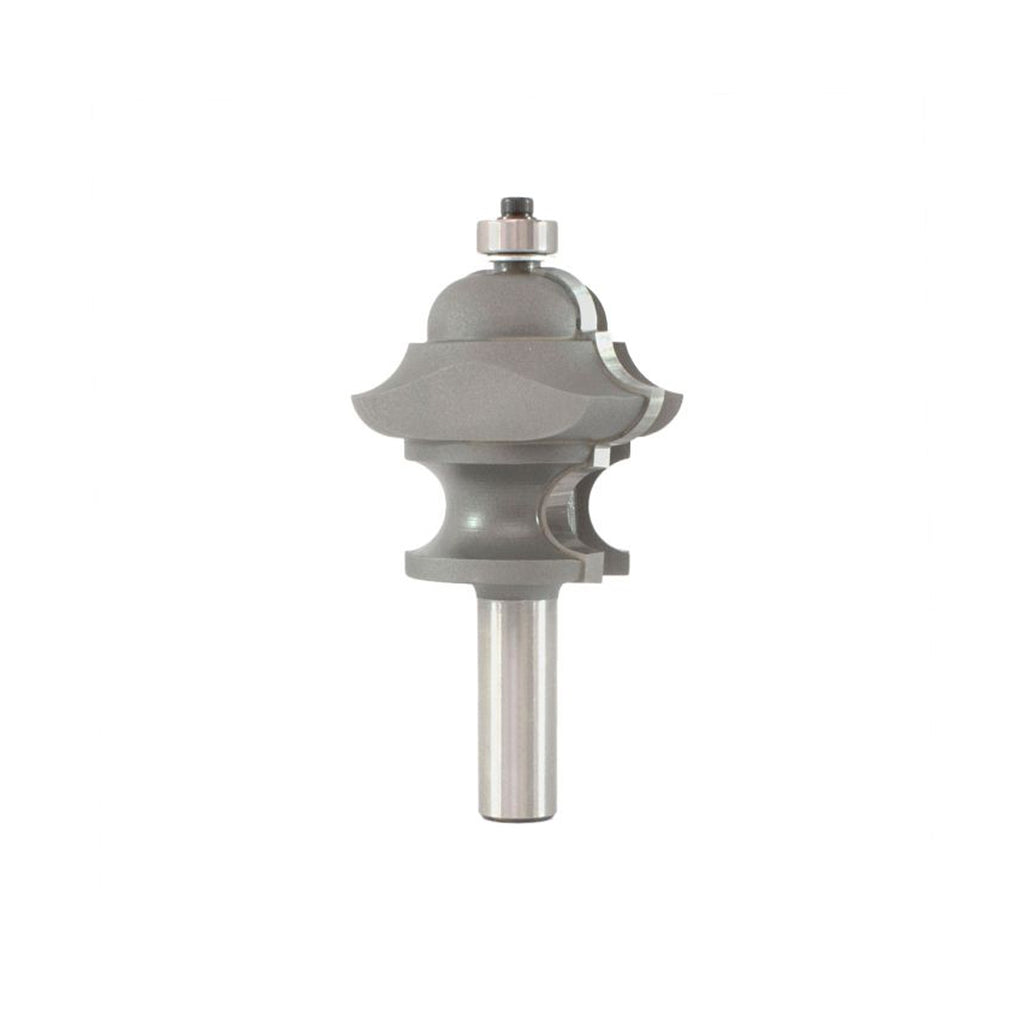 Mèche toupie 2-1/8'' de diamètre, pointe en carbure, embout multi-profil, 2 cannelures, tige 1/2'', longueur 3-3/4''