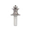 Mèche toupie 1 1/2'' de diamètre, pointe en carbure, embout de coin avec roulement à billes, 2 cannelures, tige de 1/2'', longueur de 3''