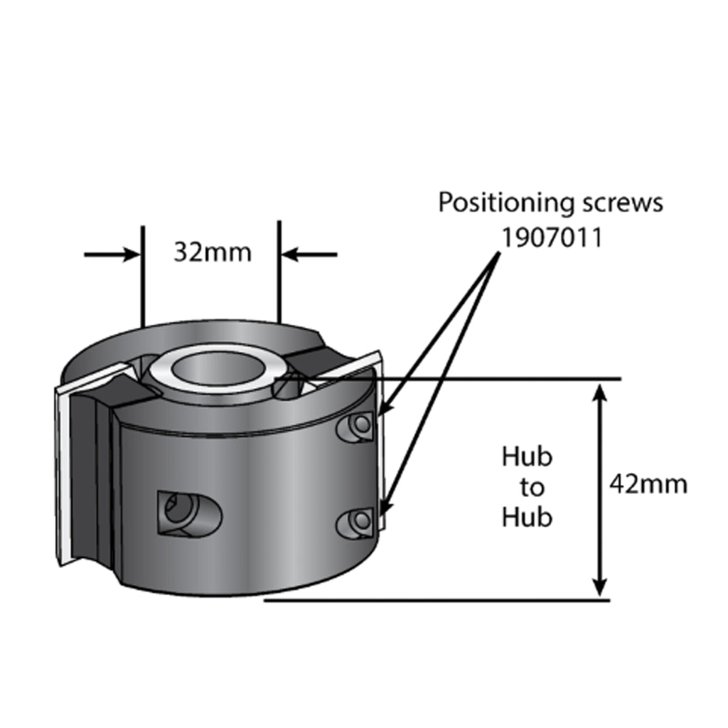 Tête de shaper 2 dents, 68 mm de diamètre, système multi-profils, largeur 40 mm