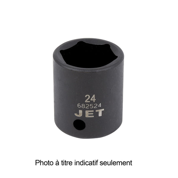 Douille à Chocs 1/2" 13mm 6 Pans - Pour Clé à Chocs Pneumatique Ou électrique, Acier 45, Traitement Phosphate, Noire