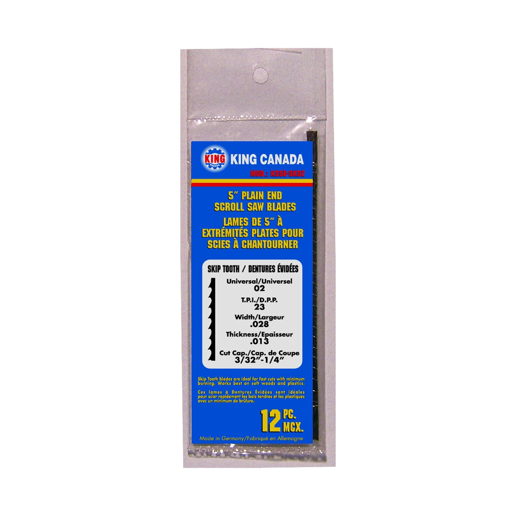 ENSEMBLE DE 12 LAMES POUR SCIE À CHANTOURNER 5'' X 23T