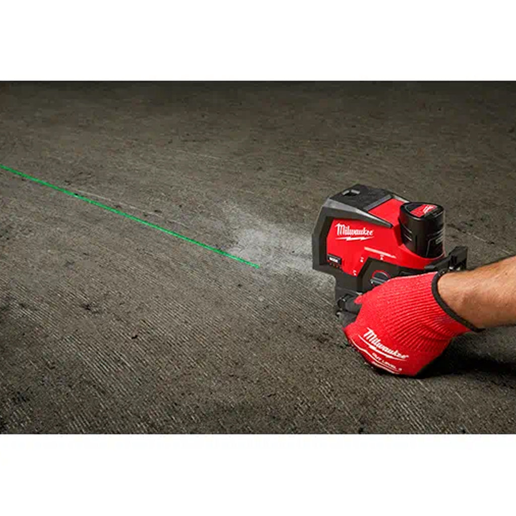 LASER VERT 165'  M12 2 LIGNES HORIZONTAL ET VERTICAL + 2 POINTS