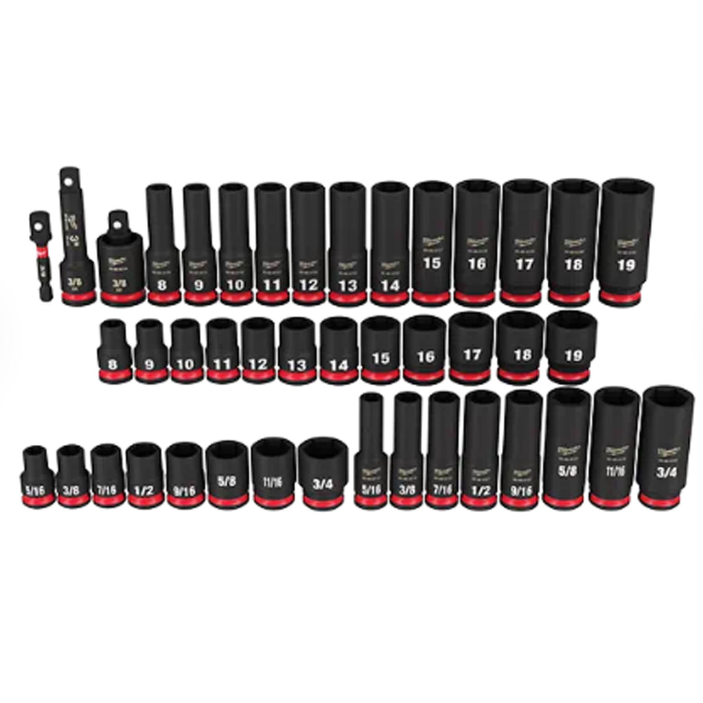 Jeu de 43 douilles profondes 6 pans SAE/MÉTRIQUEm à prise 1/2''