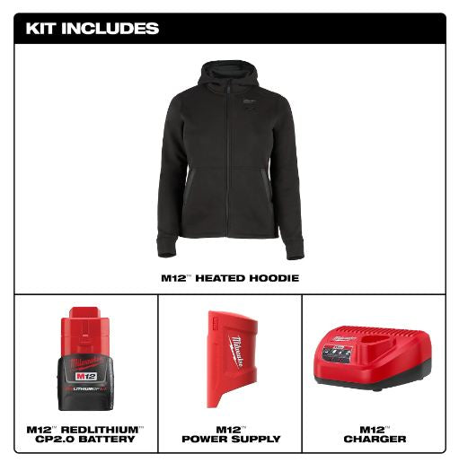 COTON OUATER CHAUFFANT FEMME NOIR + 1 BATTERIE (XS)