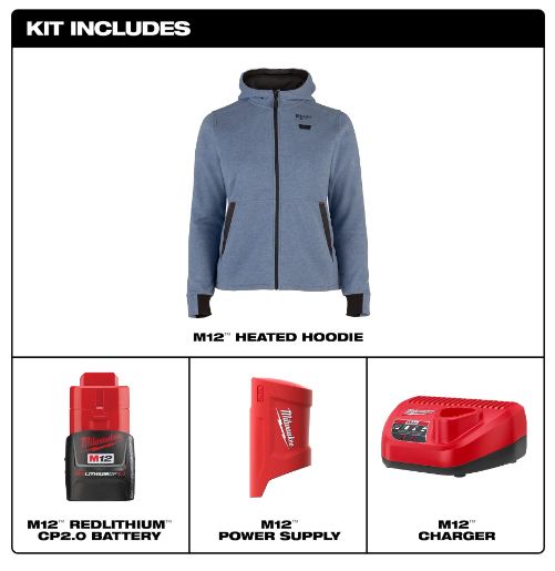 COTON OUATER CHAUFFANT FEMME BLEU + 1 BATTERIE (2XL)