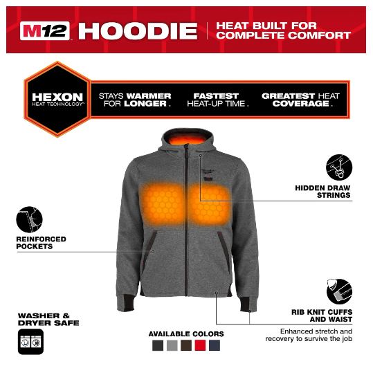 COTON OUATER CHAUFFAUT M12 GRIS + 1 BATTERIE (S)