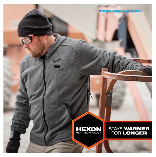 COTON OUATER CHAUFFAUT M12 GRIS + 1 BATTERIE (XL)